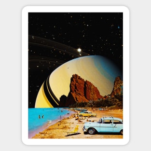 Vacation Days - Space Collage, Retro Futurism, Sci Fi Sticker